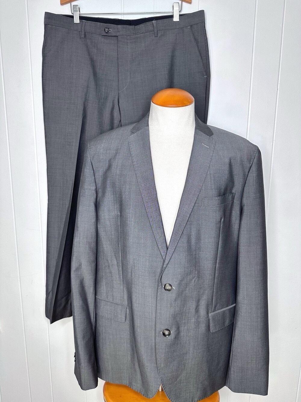 Sand Copenhagen Wool MOHAIR Gray SUIT - Vitale Barberis EU 56 US 46R SLIM 39x29